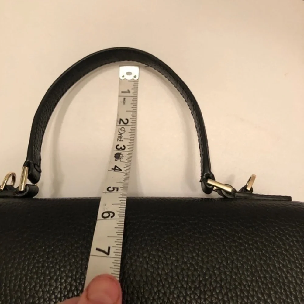 Michael kors black leather top handle bag